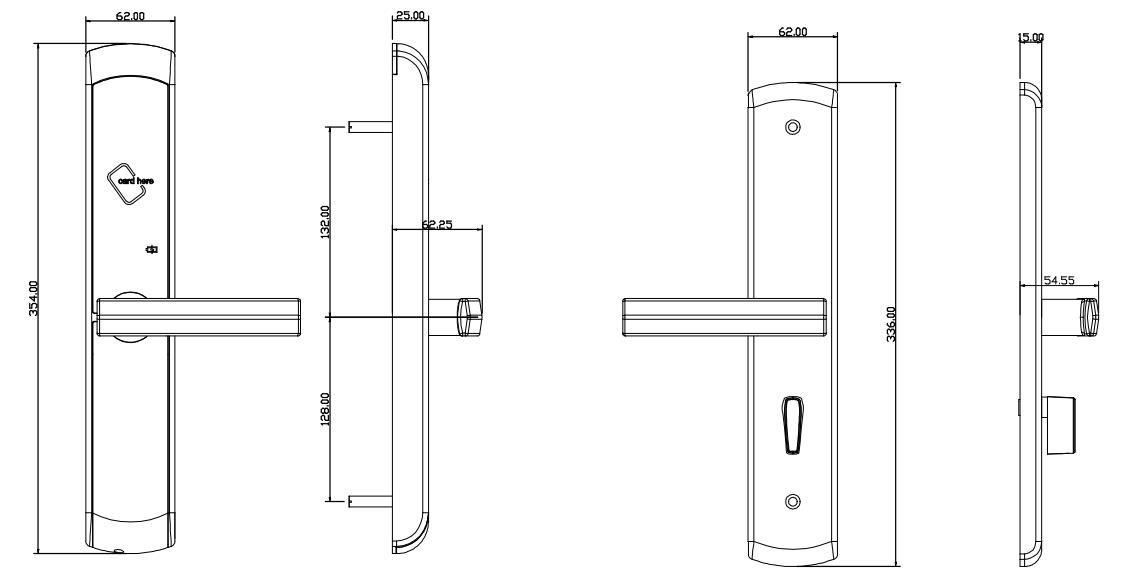 lock scheme of model A132RF aluminum RFID Door Lock