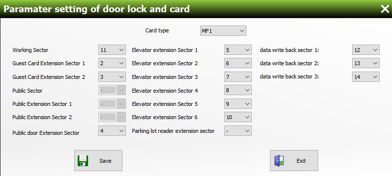 how to set the key card working sector 
